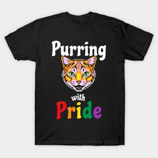 Purring With Gay Pride LGBTQIA Lesbian Transgender Queer Cat T-Shirt